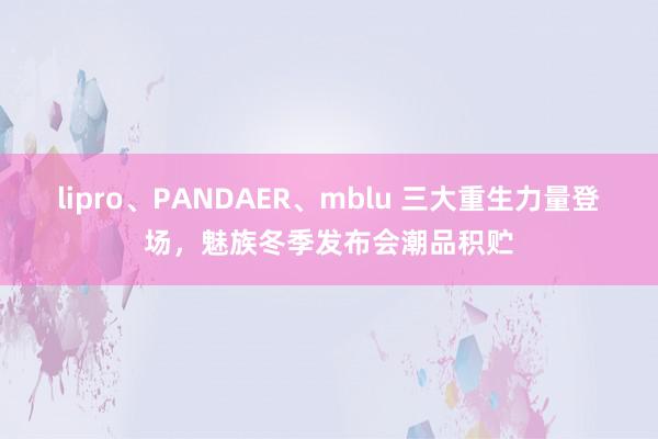 lipro、PANDAER、mblu 三大重生力量登场，魅族冬季发布会潮品积贮